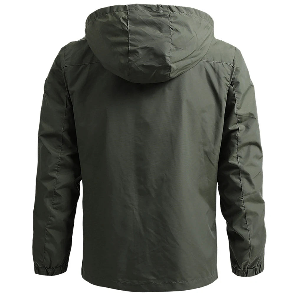 Coupe-vent Hommes DulJacket Imperméable En Plein Air À Capuche Manteau Sports Militaire Taille Européenne S-5XL Terrain Escalade Mince Outwear