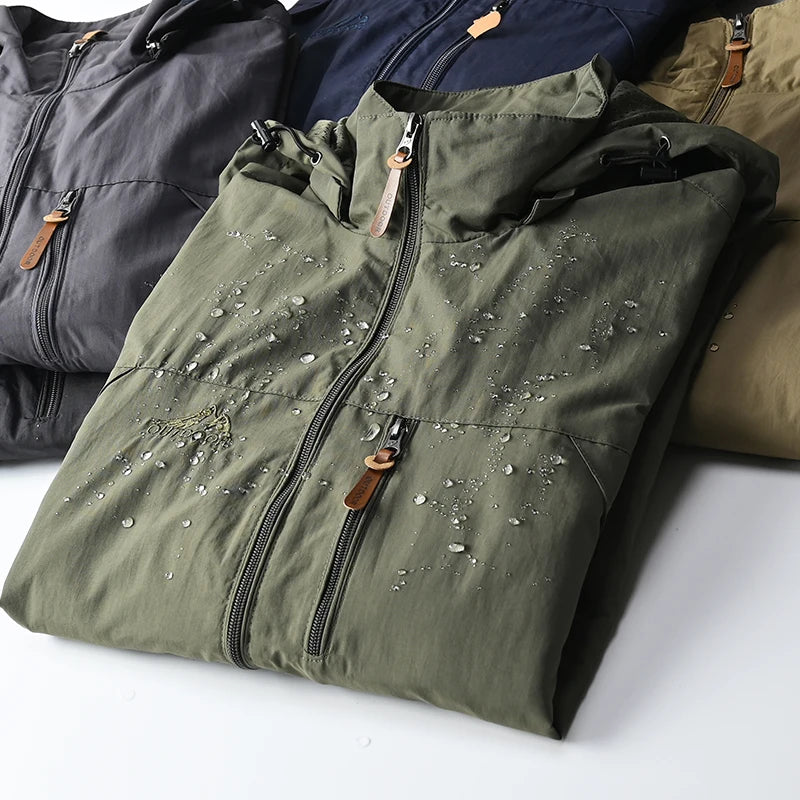 Coupe-vent Hommes DulJacket Imperméable En Plein Air À Capuche Manteau Sports Militaire Taille Européenne S-5XL Terrain Escalade Mince Outwear