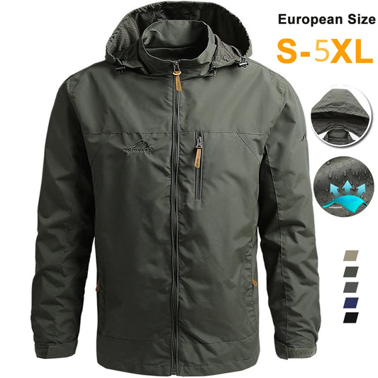 Coupe-vent Hommes DulJacket Imperméable En Plein Air À Capuche Manteau Sports Militaire Taille Européenne S-5XL Terrain Escalade Mince Outwear