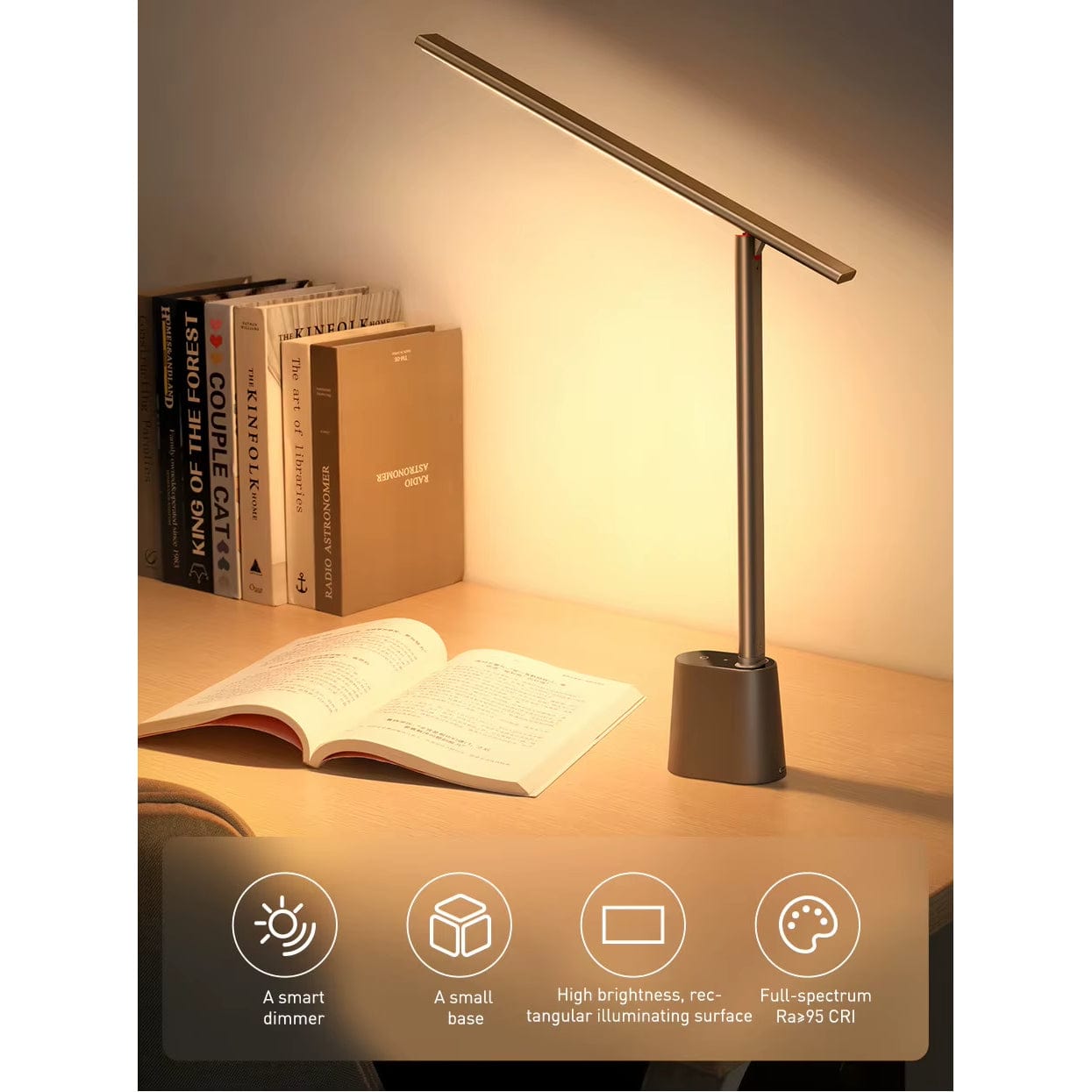 Rechargeable LED Desk Lamp – Foldable, Touch Control, Adjustable Light &amp; Eye Protection