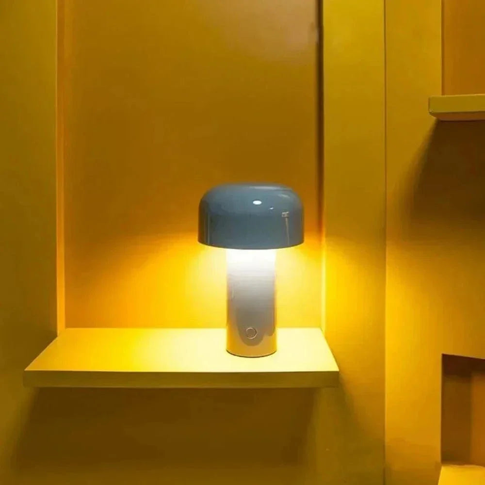 Portable Mushroom LED Table Lamp – Rechargeable, Wireless, Touch Control