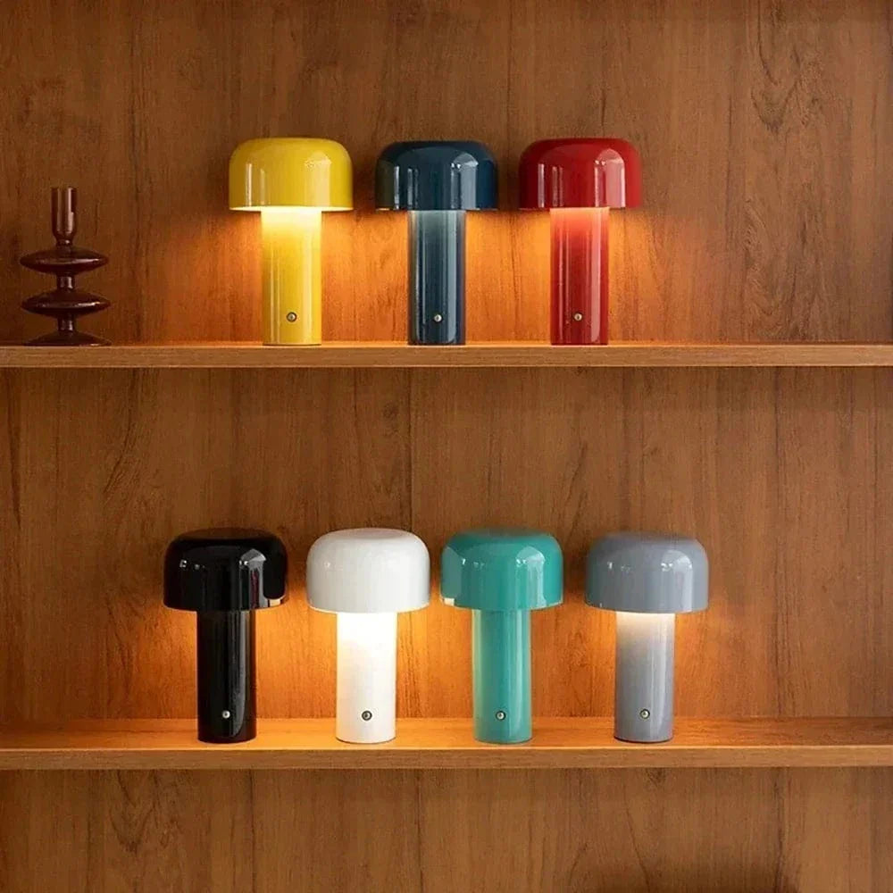 Portable Mushroom LED Table Lamp – Rechargeable, Wireless, Touch Control