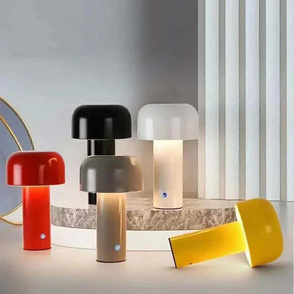 Portable Mushroom LED Table Lamp – Rechargeable, Wireless, Touch Control