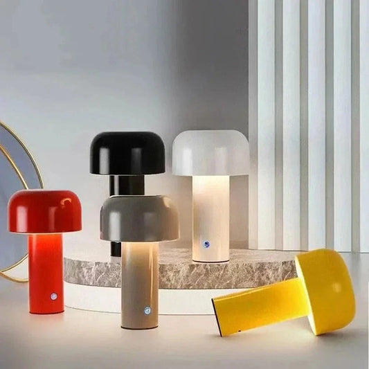 Portable Mushroom LED Table Lamp – Rechargeable, Wireless, Touch Control