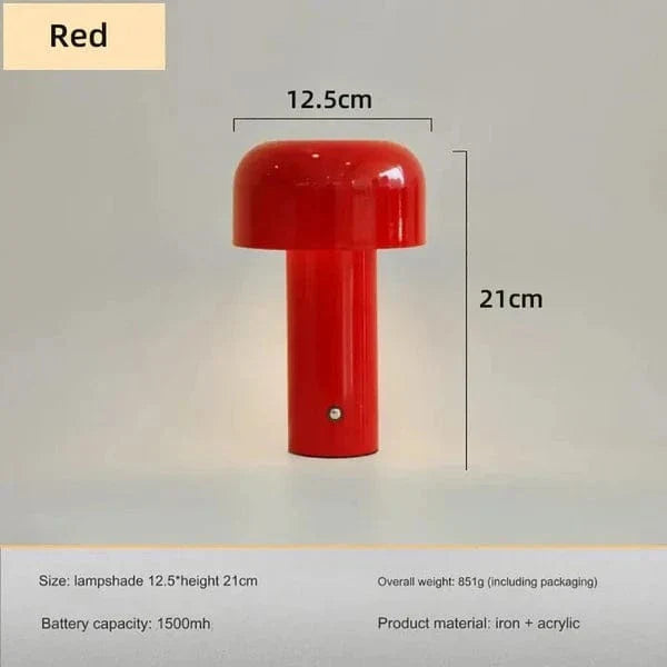 Portable Mushroom LED Table Lamp – Rechargeable, Wireless, Touch Control