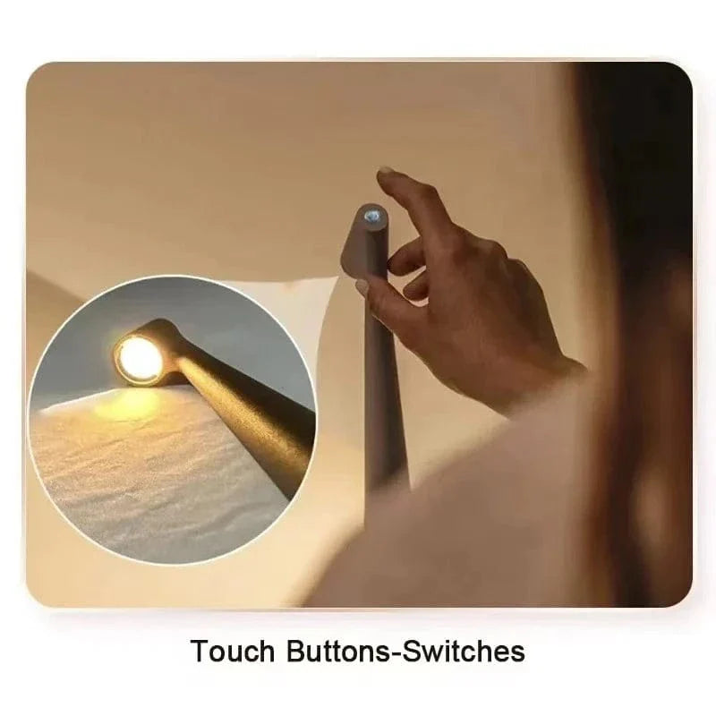 Rechargeable LED Desk Lamp – Wireless, Touch Control, Adjustable Light