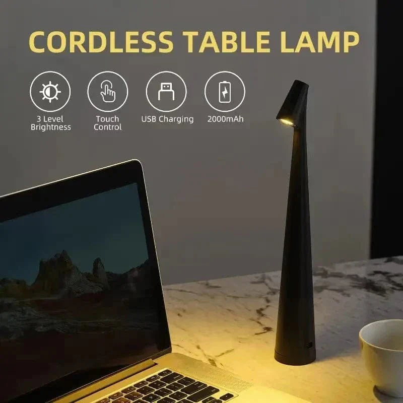Rechargeable LED Desk Lamp – Wireless, Touch Control, Adjustable Light