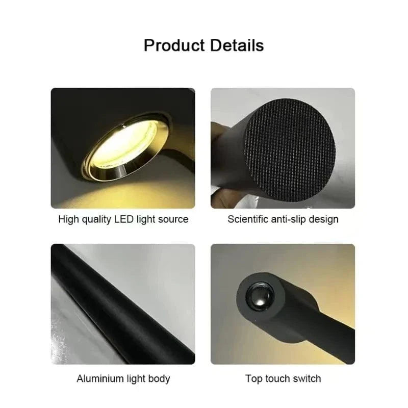 Rechargeable LED Desk Lamp – Wireless, Touch Control, Adjustable Light